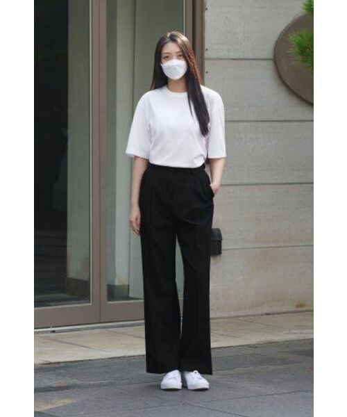MUSINSA STANDARD WOMAN（ムシンサスタンダードウーマン）の「ウィメンズハイウエストワイドヒドンバンディングスラックス[ブラック]（スラックス・レディース・その他・34/32/30/31/24/25/26/27/28/29）」の22枚目の写真