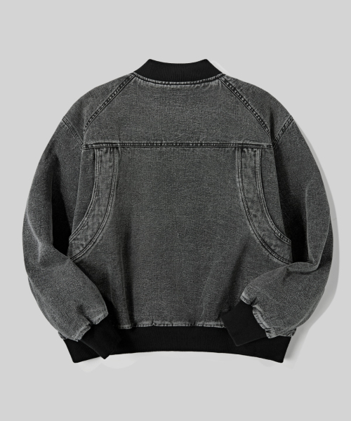 Verdnt（バーダント）の「ボアフリースデニム春ボンバージャケット[グレー]（デニムジャケット・メンズ・その他・MEDIUM/LARGE/SMALL）」の5枚目の写真
