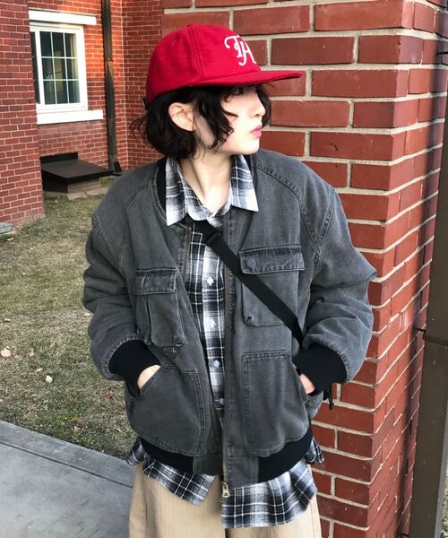 Verdnt（バーダント）の「ボアフリースデニム春ボンバージャケット[グレー]（デニムジャケット・メンズ・その他・MEDIUM/LARGE/SMALL）」の14枚目の写真