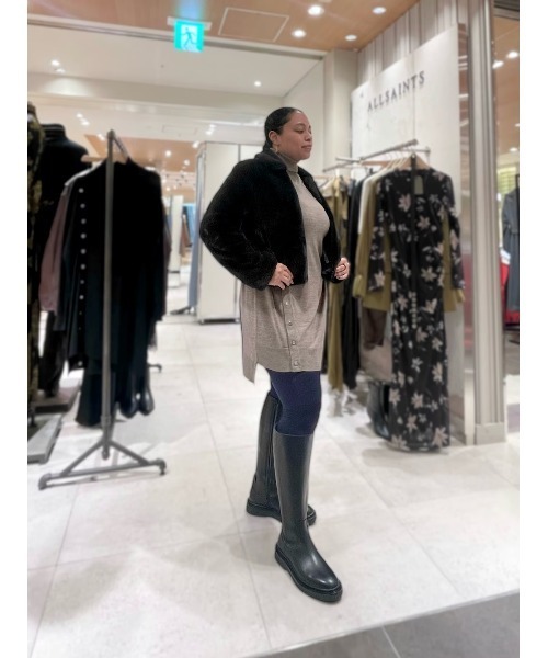 ALLSAINTS(オールセインツ)の「SAYE FAUX FUR JACKET | SAYE フェイク ファー ジャケット(その他アウター・レディース・グレー系その他・XS/S/M/L)」の9枚目の写真