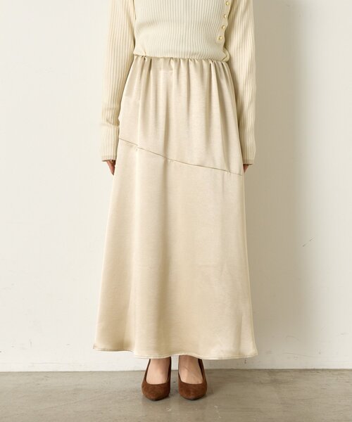 Jena espace merveilleux（ジェナ　エスパスメルヴェイユ）の「【やわらかラメロング】シャイニーラメロングスカート（スカート・レディース・チャコールグレー/ベージュ・FREE）」の21枚目の写真