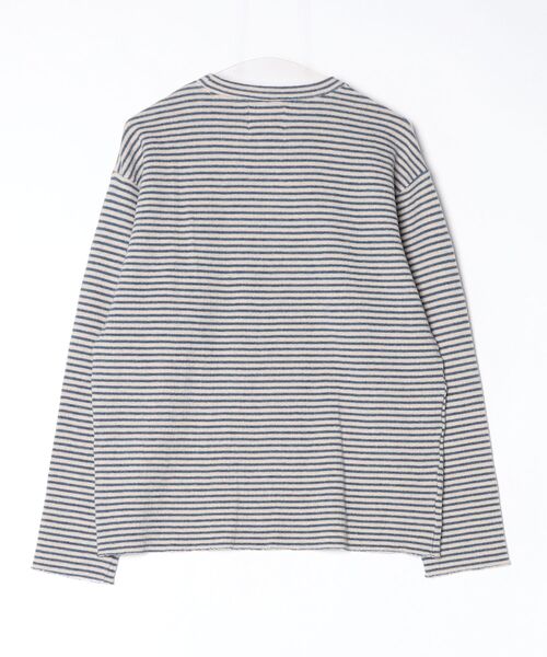 quadro（クオドロ）の「リサイクルウール接結ボーダークルーネックプルオーバー（Tシャツ/カットソー・メンズ・ネイビー/カーキ/ブルー・MEDIUM/LARGE）」の15枚目の写真