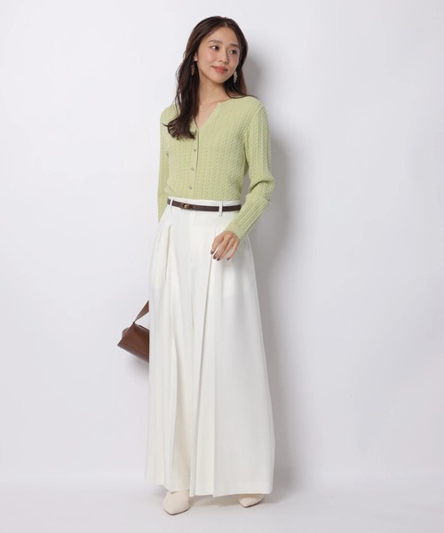 JUSGLITTY（ジャスグリッティー）の「ベルト付タックワイドパンツ（その他パンツ・レディース・ホワイト/ピンク系その他5・0/1/2）」の3枚目の写真