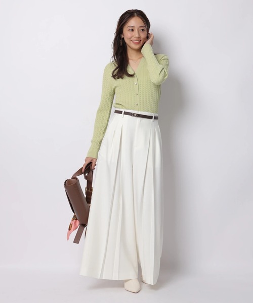 JUSGLITTY（ジャスグリッティー）の「ベルト付タックワイドパンツ（その他パンツ・レディース・ホワイト/ピンク系その他5・0/1/2）」の4枚目の写真