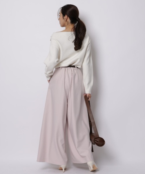 JUSGLITTY（ジャスグリッティー）の「ベルト付タックワイドパンツ（その他パンツ・レディース・ホワイト/ピンク系その他5・0/1/2）」の12枚目の写真