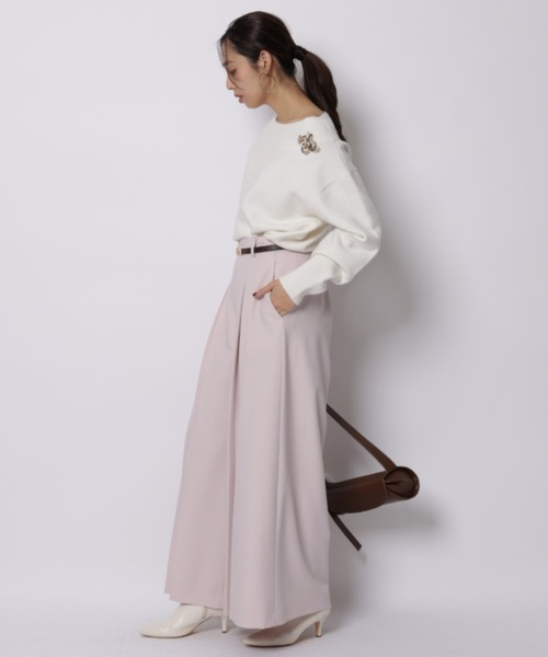 JUSGLITTY（ジャスグリッティー）の「ベルト付タックワイドパンツ（その他パンツ・レディース・ホワイト/ピンク系その他5・0/1/2）」の11枚目の写真