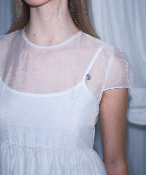 ROSEFRANTZ（ロゼフランツ）の「Sheer Layered Shirring Dress [Ivory]（ワンピース・レディース・アイボリー・OS）」の2枚目の写真