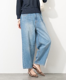 aunt lily（アントリリー）の「ライトオンスデニム カーブパンツ｜ワイドパンツ デニム 体系カバー 綿100 軽量 やわらか しなやか きれいめ（デニムパンツ）」