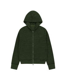 Basic Knit Zip-Up Hoodie (Khaki)