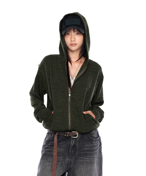 AAKAM（アーカム）の「Basic Knit Zip-Up Hoodie (Khaki)（パーカー・レディース・その他・1/2）」の9枚目の写真