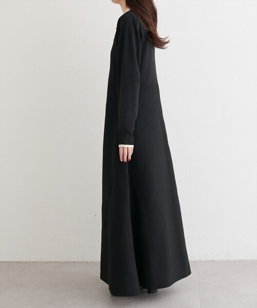 セール】【WEB限定】配色衿付きニットワンピース（ワンピース