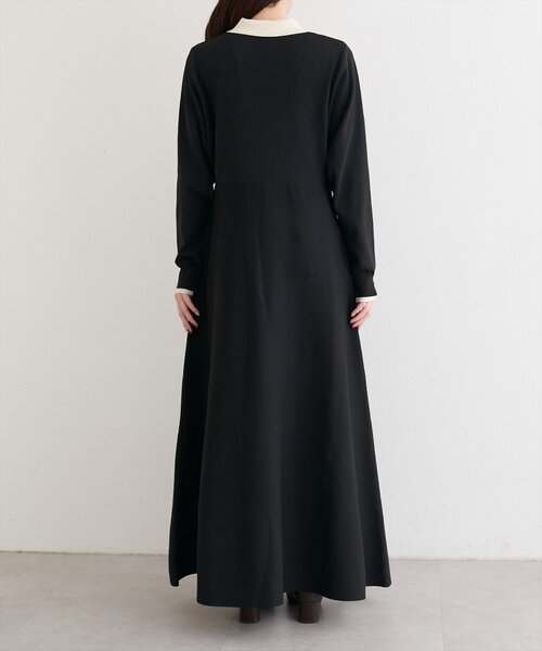 natural couture（ナチュラルクチュール）の「【WEB限定】配色衿付きニットワンピース（ワンピース・レディース・ネイビー/オフホワイト/ブラック・FREE）」の18枚目の写真