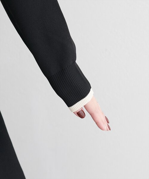 natural couture（ナチュラルクチュール）の「【WEB限定】配色衿付きニットワンピース（ワンピース・レディース・ネイビー/オフホワイト/ブラック・FREE）」の22枚目の写真