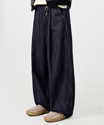 DIMITRI BLACK（ディミトリブラック）の「ワンタックカーブドクリースウォッシングワイドデニムパンツ_スラブディープインディゴ（デニムパンツ）」