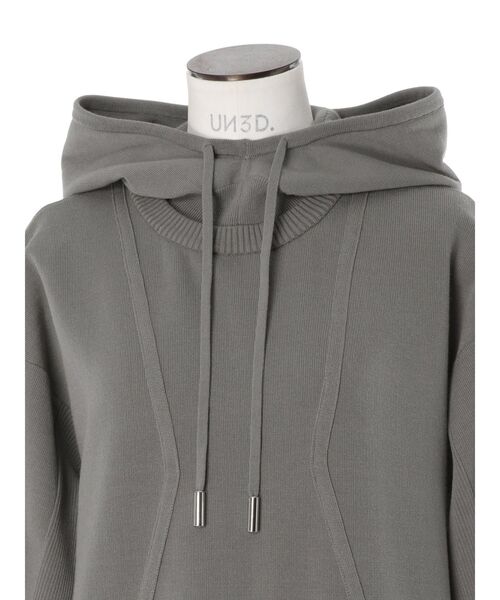 UN3D.（アンスリード）の「HOOD KNIT TENT OP / フードニットテントワンピース（ワンピース・レディース・ブラック/グレー・38/36）」の17枚目の写真
