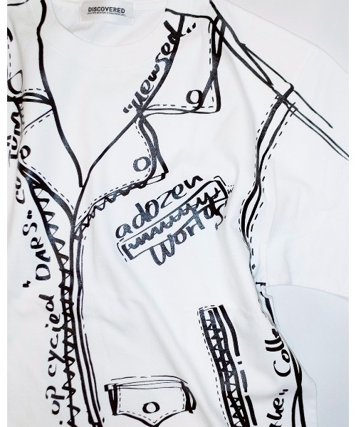 DISCOVERED(ディスカバード)の「Trompe-l’oeil Riders Printed T-shirt(Tシャツ/カットソー・メンズ・ホワイト/ブラック・FREE)」の3枚目の写真