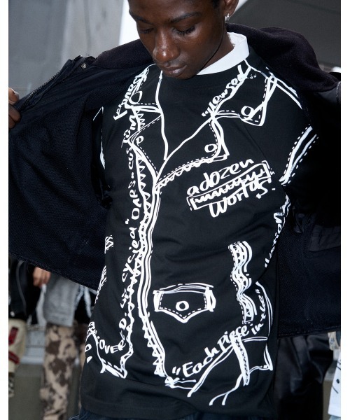 DISCOVERED(ディスカバード)の「Trompe-l’oeil Riders Printed T-shirt(Tシャツ/カットソー・メンズ・ホワイト/ブラック・FREE)」の12枚目の写真
