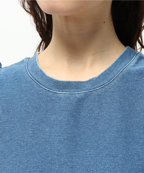 OUTLET（アウトレット）の「【Discoat Petit】カットデニム肩フリルP/O（Tシャツ/カットソー・レディース・ブルー・LARGE）」の4枚目の写真