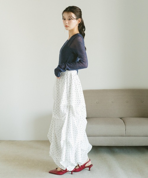 VANNIE U(ヴァニーユー)の「ベーシックシアーコンパクトトップス(ニット/セーター・レディース・オフホワイト/ピンク/ネイビー・FREE)」の16枚目の写真