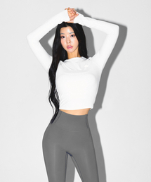 W FITNESS RIBBED LONG SLEEVE [WHITE]