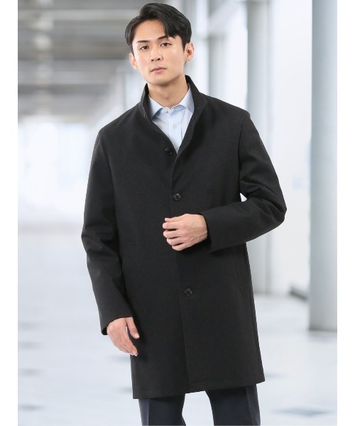 タカキュー（TAKA−Q）/【表地ストレッチ 撥水】タカキュー スタンドカラーコート カルゼ紺 セール】【表地ストレッチ 撥水】タカキュー スタンドカラーコート