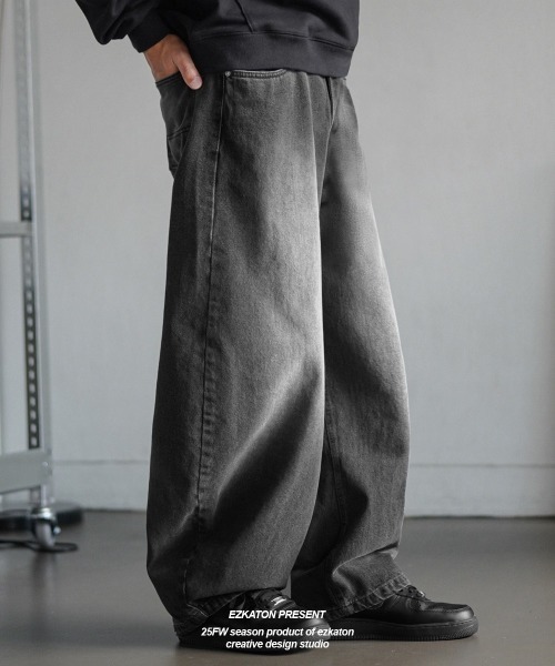 NO NEED(ノーニード)の「【EZKATON】Mist Ballon wide denim pants/MMLP6920(デニムパンツ・メンズ・グレー・LL/L/M/S)」の6枚目の写真
