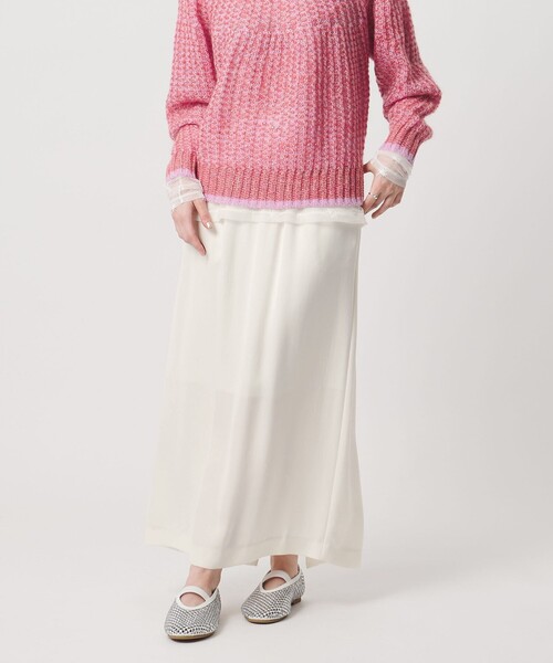 UNITED ARROWS(ユナイテッドアローズ)の「ドロスト イージー タイトスカート(スカート・レディース・オフホワイト/ブラック・38/36)」の1枚目の写真