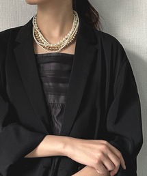 Flolia（フロリア）の「5連 フェイクパール ネックレス シルバー ゴールド 結婚式 パーティー（ネックレス）」