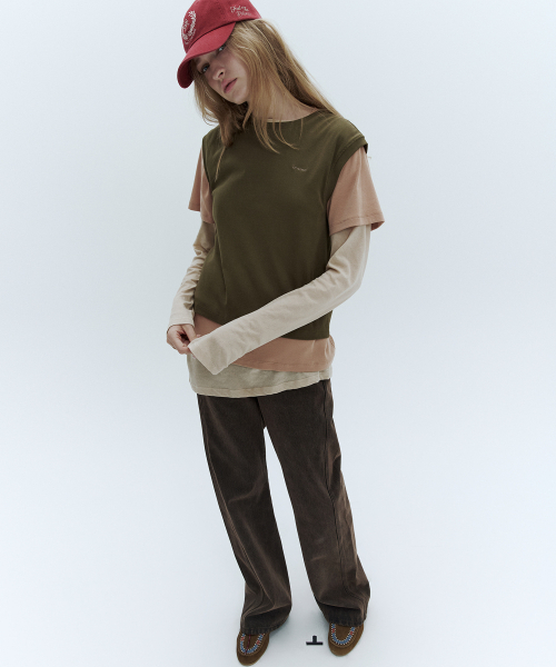 CITYBREEZE（シティブリーズ）の「[3SET]レイヤードTシャツパック_カーキ（Tシャツ/カットソー・レディース・カーキ・FREE）」の3枚目の写真