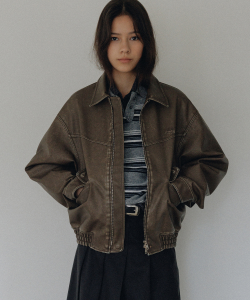 ANDNEEDS(アンドニーズ)の「Norman vintage leather blouson (brown)(ブルゾン・レディース・その他・FREE)」の3枚目の写真