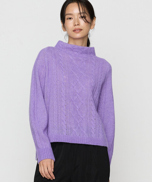 Gabardine K.T(ギャバジンケーティー)の「【一部店舗限定】〔 +サイズ 〕 ウールタムヤーン マシュマロニット(ニット/セーター・レディース・ライトグレー・13号)」の12枚目の写真