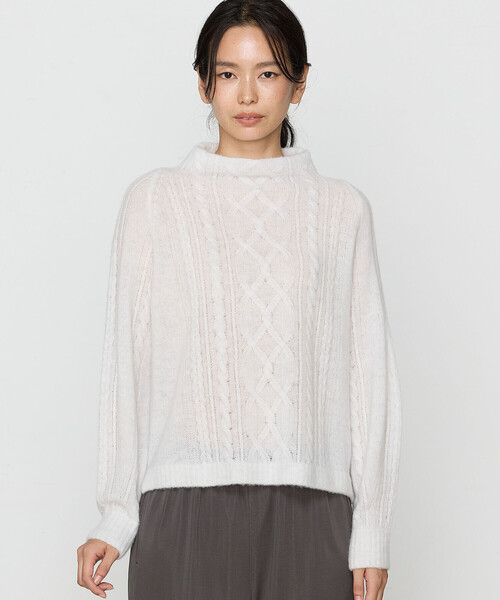 Gabardine K.T(ギャバジンケーティー)の「【一部店舗限定】〔 +サイズ 〕 ウールタムヤーン マシュマロニット(ニット/セーター・レディース・ライトグレー・13号)」の13枚目の写真