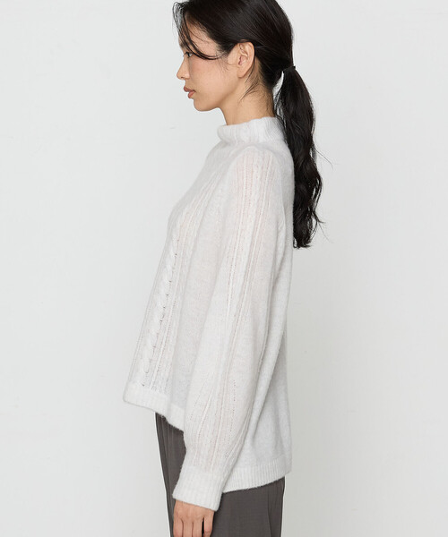 Gabardine K.T(ギャバジンケーティー)の「【一部店舗限定】〔 +サイズ 〕 ウールタムヤーン マシュマロニット(ニット/セーター・レディース・ライトグレー・13号)」の14枚目の写真