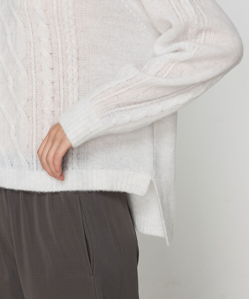 Gabardine K.T(ギャバジンケーティー)の「【一部店舗限定】〔 +サイズ 〕 ウールタムヤーン マシュマロニット(ニット/セーター・レディース・ライトグレー・13号)」の17枚目の写真