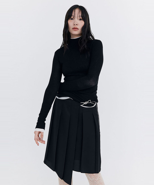 WNDERKAMMER(ブンダーカンマー)の「Knit Rib Half Turtleneck T-shirt_Black(Tシャツ/カットソー・レディース・その他・SMALL/MEDIUM)」の1枚目の写真