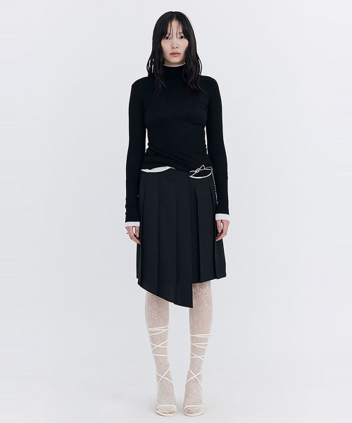 WNDERKAMMER(ブンダーカンマー)の「Knit Rib Half Turtleneck T-shirt_Black(Tシャツ/カットソー・レディース・その他・SMALL/MEDIUM)」の2枚目の写真
