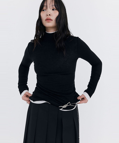 WNDERKAMMER(ブンダーカンマー)の「Knit Rib Half Turtleneck T-shirt_Black(Tシャツ/カットソー・レディース・その他・SMALL/MEDIUM)」の6枚目の写真