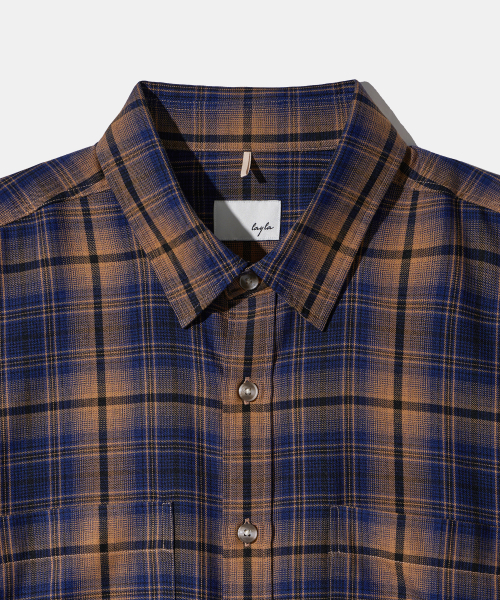 Diamond Layla(ダイアモンドレイラ)の「Layered Camel Navy Mood Check Shirt S165(シャツ/ブラウス・レディース・その他・SMALL/MEDIUM)」の3枚目の写真