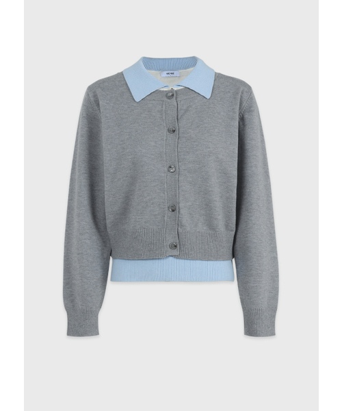MICANE(ミケーネ)の「ルエラ レイヤードカラー ニット(ニット/セーター・レディース・グレー/ブラック・SMALL/X-LARGE/MEDIUM/LARGE)」の11枚目の写真