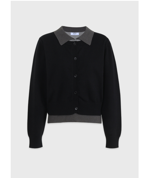 MICANE(ミケーネ)の「ルエラ レイヤードカラー ニット(ニット/セーター・レディース・グレー/ブラック・SMALL/X-LARGE/MEDIUM/LARGE)」の12枚目の写真