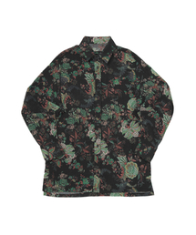 VINTAGE FLOWER DROP-SHOULDER SHIRT (Black)