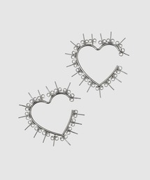 Heart Stud Hoops