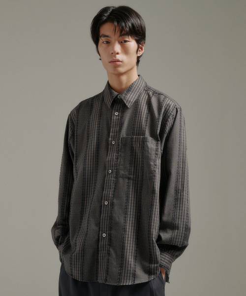 BLANKROOM(ブランクルーム)の「テスルチェックシャツ_ONYX CHARCOAL(シャツ/ブラウス・レディース・その他・1/2/4/3)」の3枚目の写真