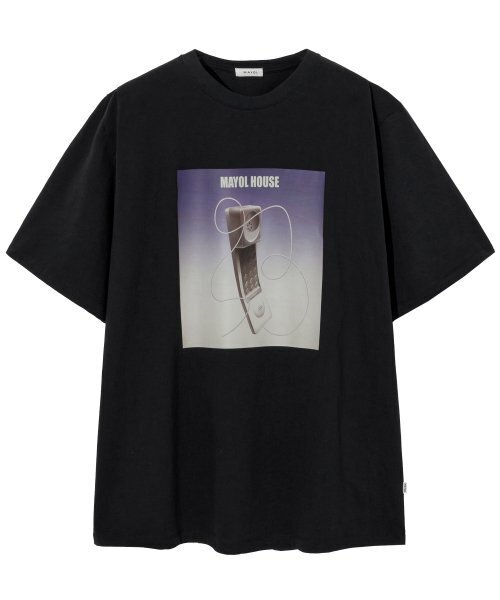 MAYOL(マイヨール)の「テレフォングラフィック 半袖 ユニセックス Tシャツ_ブラック(Tシャツ/カットソー・メンズ・その他・LARGE/MEDIUM/X-LARGE)」の1枚目の写真