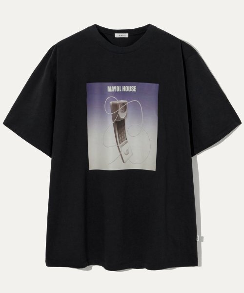 MAYOL(マイヨール)の「テレフォングラフィック 半袖 ユニセックス Tシャツ_ブラック(Tシャツ/カットソー・メンズ・その他・LARGE/MEDIUM/X-LARGE)」の2枚目の写真