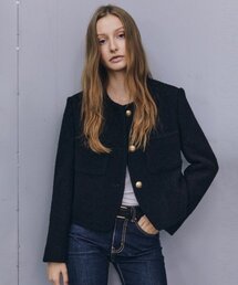 ILOIL（イロイル）の「wool boucle tweed jacket - black（テーラードジャケット）」