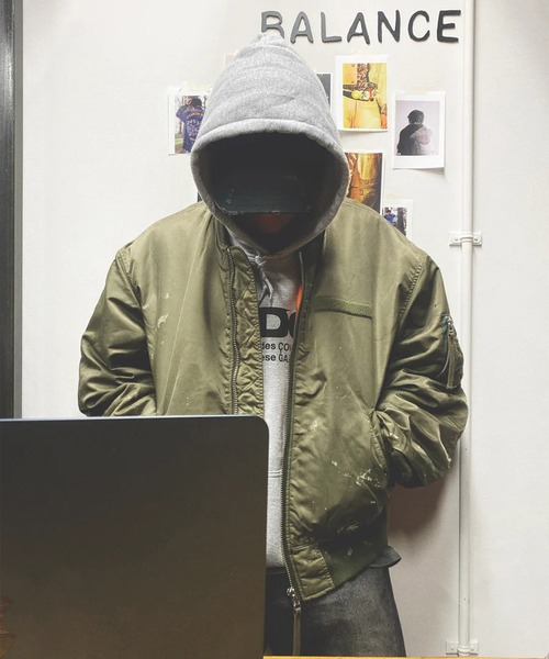 Anachronorm（アナクロノーム）の「【ANACHRONORM】AN395 DIRTY NYLON MA-1（MA-1・メンズ・ダークグリーン・3/2）」の4枚目の写真