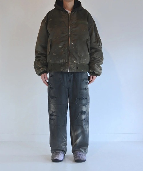 Anachronorm（アナクロノーム）の「【ANACHRONORM】AN395 DIRTY NYLON MA-1（MA-1・メンズ・ダークグリーン・3/2）」の5枚目の写真