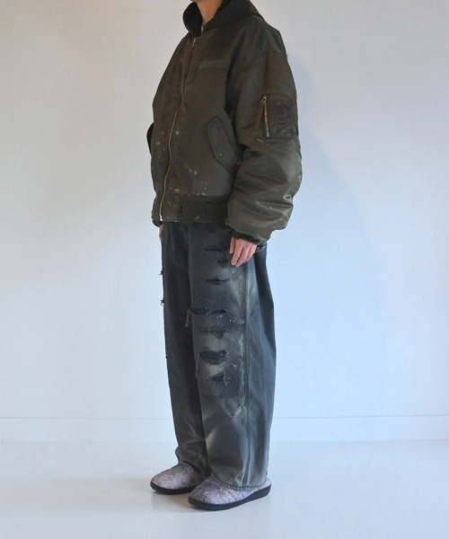 Anachronorm（アナクロノーム）の「【ANACHRONORM】AN395 DIRTY NYLON MA-1（MA-1・メンズ・ダークグリーン・3/2）」の6枚目の写真