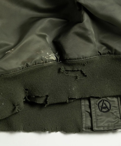 Anachronorm（アナクロノーム）の「【ANACHRONORM】AN395 DIRTY NYLON MA-1（MA-1・メンズ・ダークグリーン・3/2）」の10枚目の写真